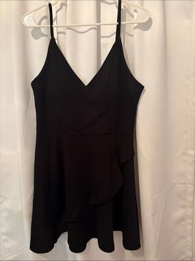 Speechless Black Spaghetti-Strap Ruffle Mini Dress